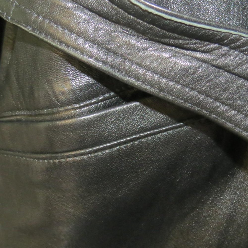 AUS-MOUTON AUSTRALIA - vintage double breasted leather coat - size med - Picture 3 of 8